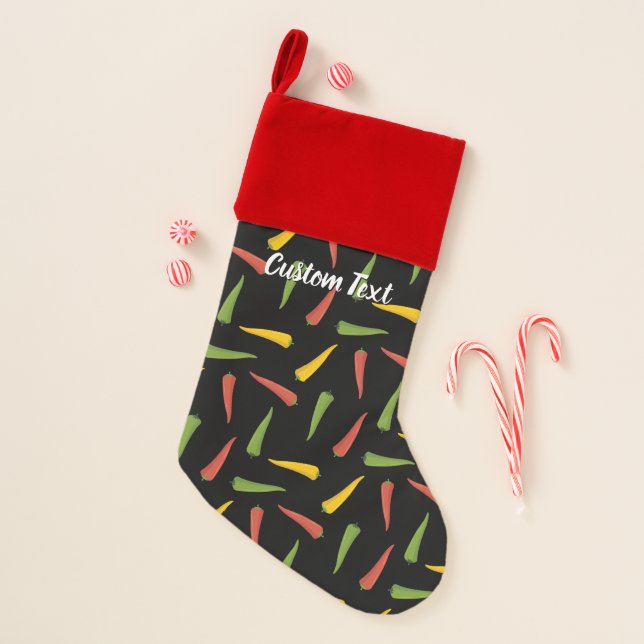Colourful Peppers Pattern Christmas Stocking (Front)