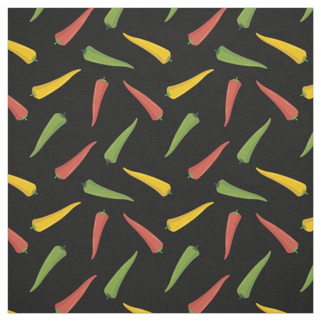 Colourful Peppers Pattern Fabric (Swatch)