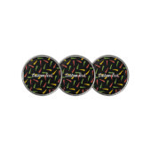 Colourful Peppers Pattern Golf Ball Marker (3 Up)
