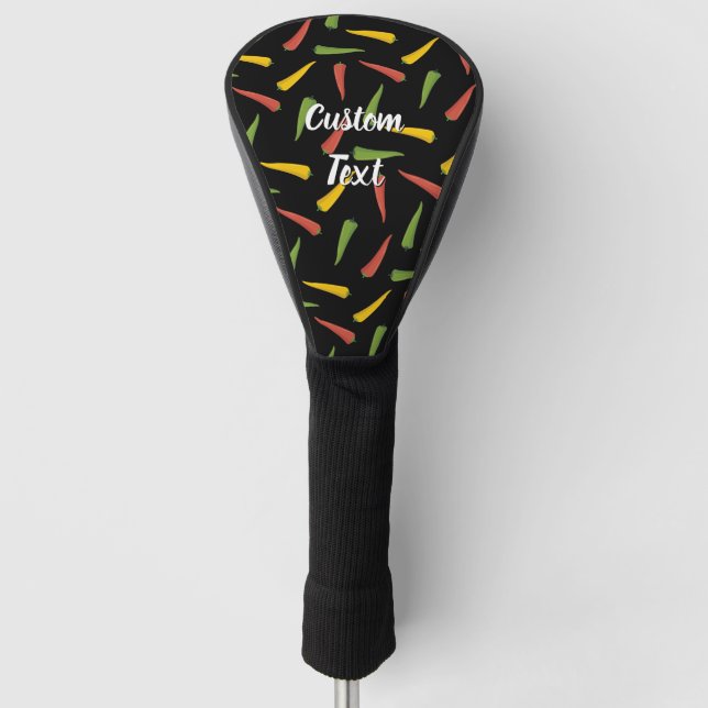 Colourful Peppers Pattern Golf Head Cover (Front)