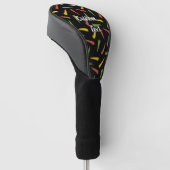 Colourful Peppers Pattern Golf Head Cover (Angled)