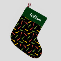 Colourful Peppers Pattern Large Christmas Stocking