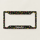 Colourful Peppers Pattern License Plate Frame (Front)
