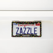Colourful Peppers Pattern License Plate Frame (On Car)