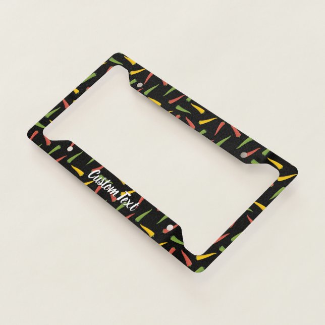 Colourful Peppers Pattern License Plate Frame (3/4)