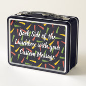 Colourful Peppers Pattern Metal Lunch Box (Back)