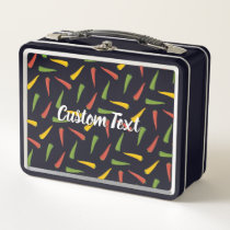 Colourful Peppers Pattern Metal Lunch Box