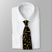 Colourful Peppers Pattern Neck Tie (Tied)