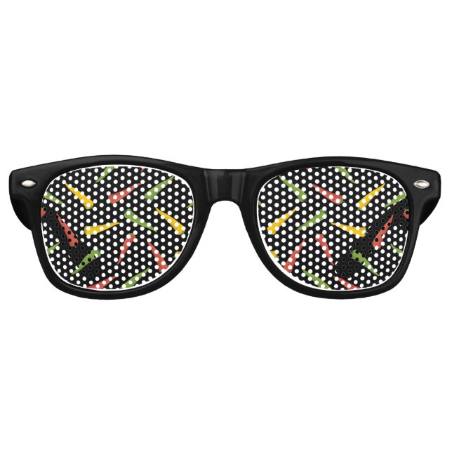Colourful Peppers Pattern Retro Sunglasses (Front)