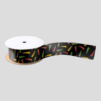 Colourful Peppers Pattern Satin Ribbon