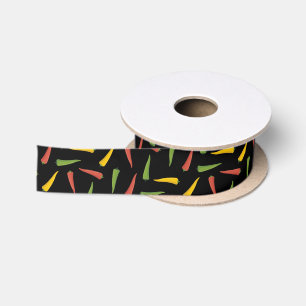 Colourful Peppers Pattern Satin Ribbon