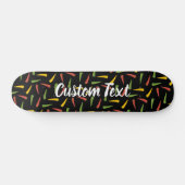 Colourful Peppers Pattern Skateboard (Horz)