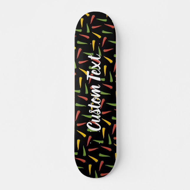 Colourful Peppers Pattern Skateboard (Front)