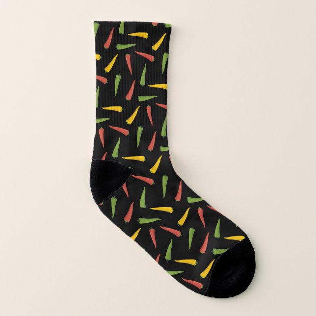 Colourful Peppers Pattern Socks (Left Inside)