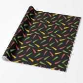 Colourful Peppers Pattern Wrapping Paper (Unrolled)