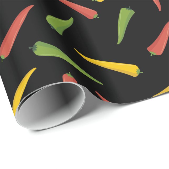 Colourful Peppers Pattern Wrapping Paper (Roll Corner)