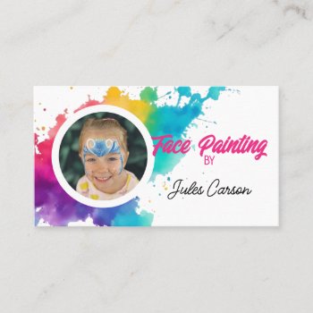 Colourful Photo Face Painter  Business Card by inkconvenient at Zazzle