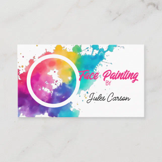 Colourful Photo Face Painter Business Card Zazzle