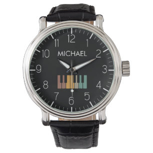 colourful Piano Keyboard Personalized Musician's  Watch