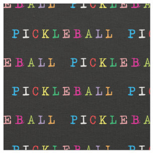 Colourful pickleball lettering black fabric