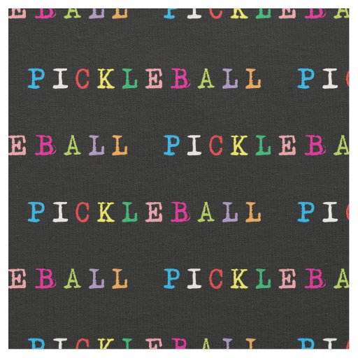 Colourful pickleball lettering black fabric