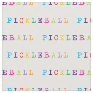 Colourful pickleball lettering white fabric