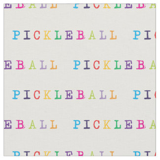 Colourful pickleball lettering white fabric