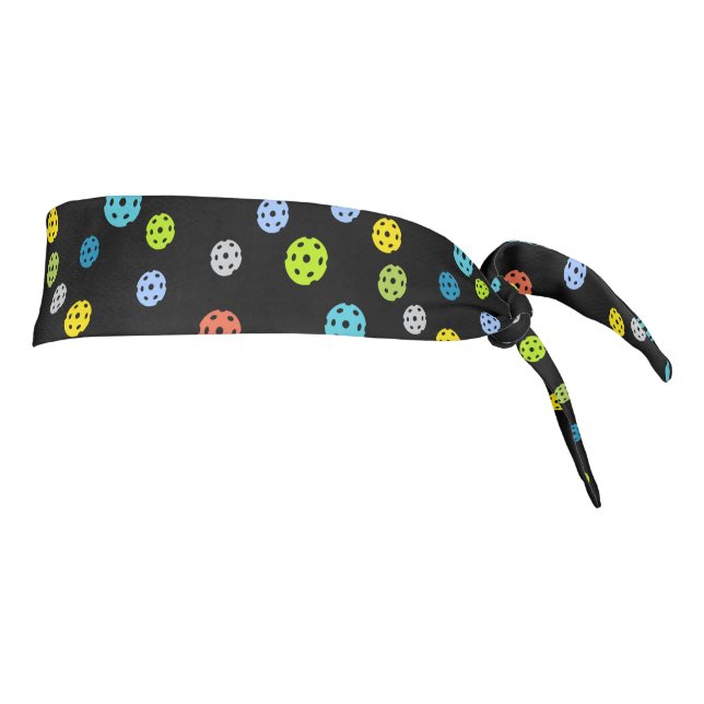Colourful Pickleball Pattern  Tie Headband (Rotate 90)