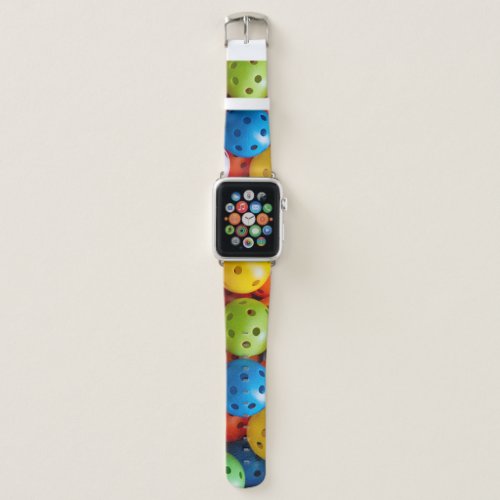 Colourful pickleballs apple watch band