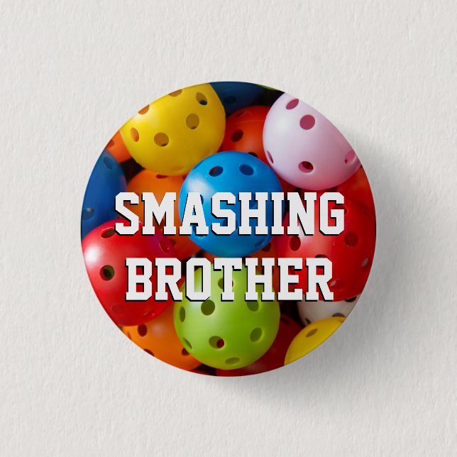 Colourful pickleballs  button (Front)