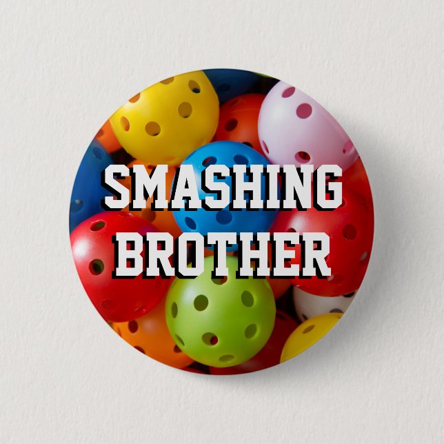 Colourful pickleballs  button (Front)