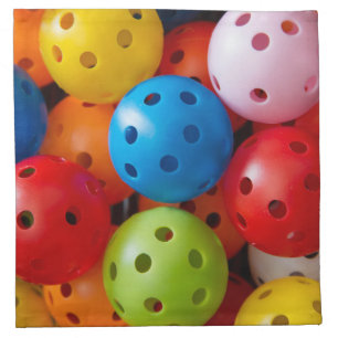 Colourful pickleballs  cloth napkin