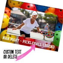 Colourful pickleballs, custom text  Magnetic Frame