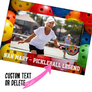  Colourful pickleballs, custom text  Magnetic Frame