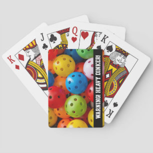 Colourful pickleballs, custom text Poker Cards
