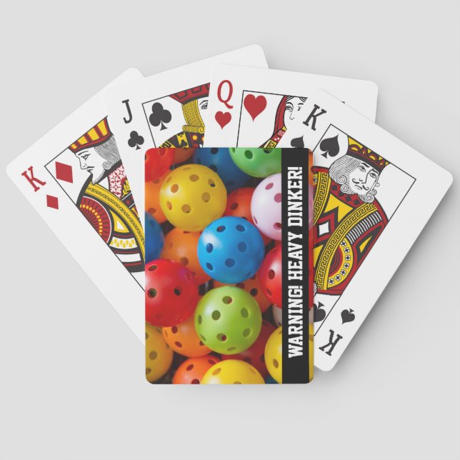  Colourful pickleballs, custom text  Poker Cards (Back)