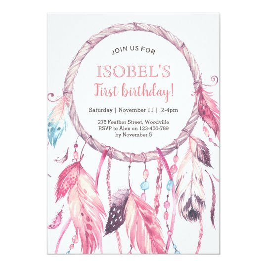 boho-floral-dream-catcher-sweet-16th-birthday-invitation-zazzle