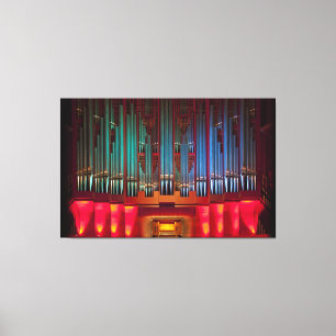Colourful pipe organ wrapped canvas print