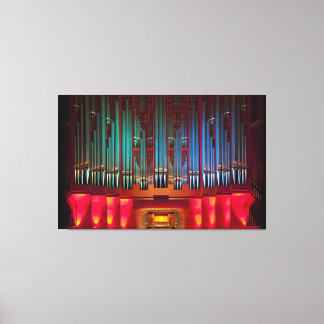 Colourful pipe organ wrapped canvas print