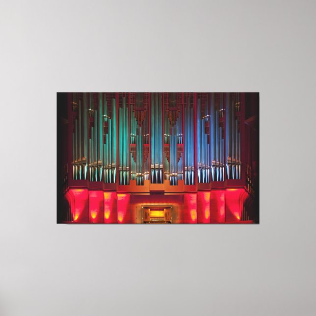 Colourful pipe organ wrapped canvas print (Front)