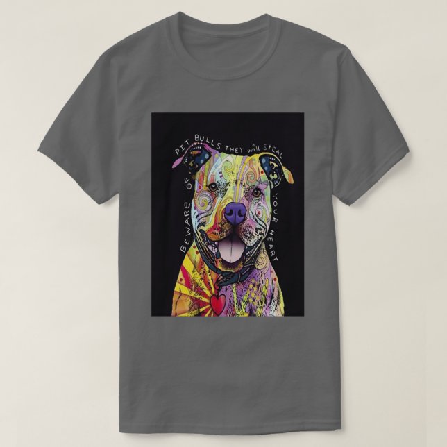 Colourful Pit Bulls pitbull lover  T-Shirt (Design Front)