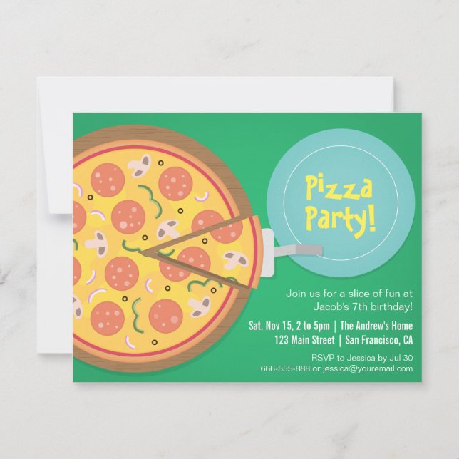Colourful Pizza Movie Teens Birthday Party Invitation (Front)
