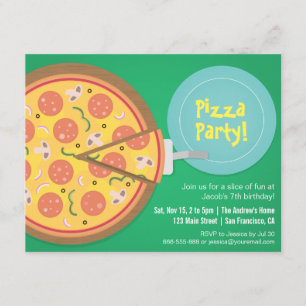 Colourful Pizza Movie Teens Birthday Party Invitation