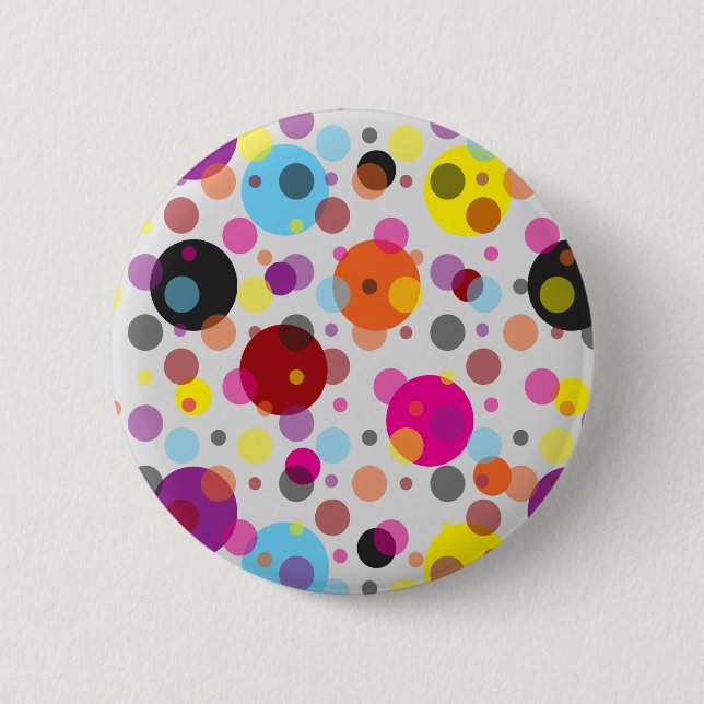 Colourful Polka Dots Button (Front)