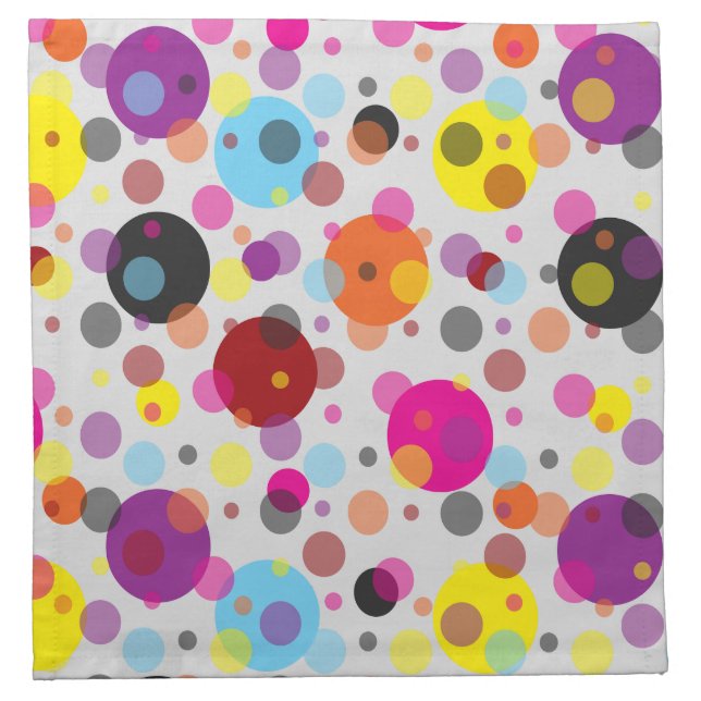 Colourful Polka Dots Cloth Napkin (Front)