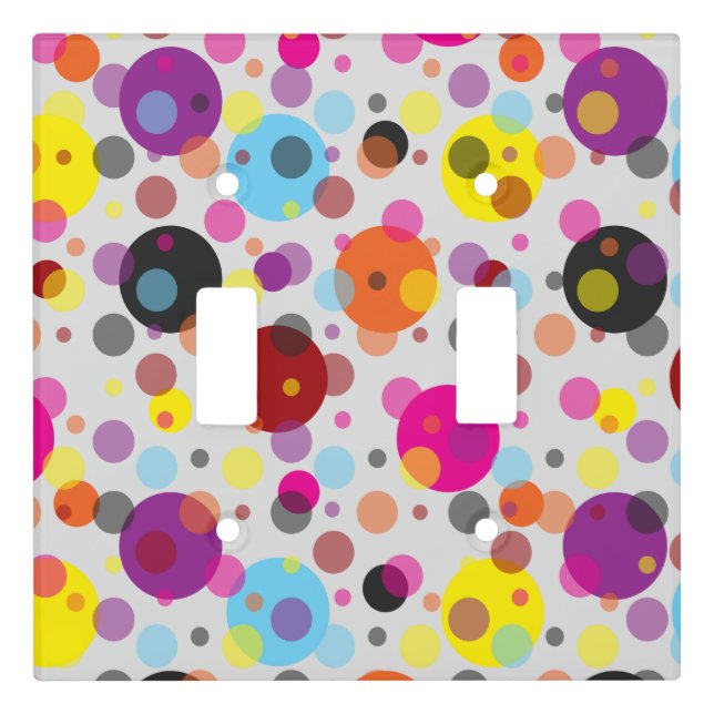 Colourful Polka Dots Light Switch Cover (Front)