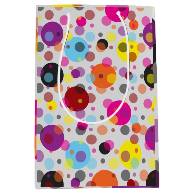 Colourful Polka Dots Medium Gift Bag (Front)