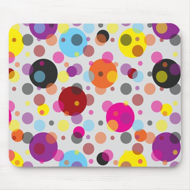 Colourful Polka Dots Mouse Pad (Front)