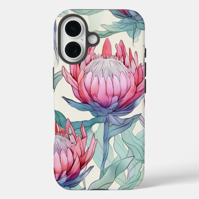Colourful Protea Apple iPhone 16 Tough Case (Back)