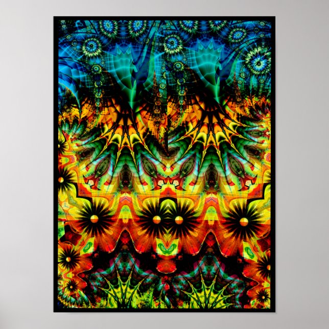 Colourful Psychedelic Symmetrical Abstract  Poster (Front)